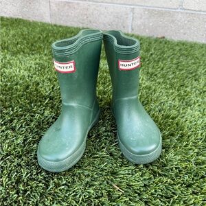 Hunter Kids Green Rain Boots
